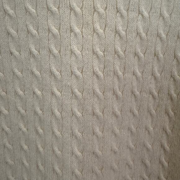 Pendleton 100% Cashmere Cable Knit Sweater Ivory M Vintage - Picture 10 of 13